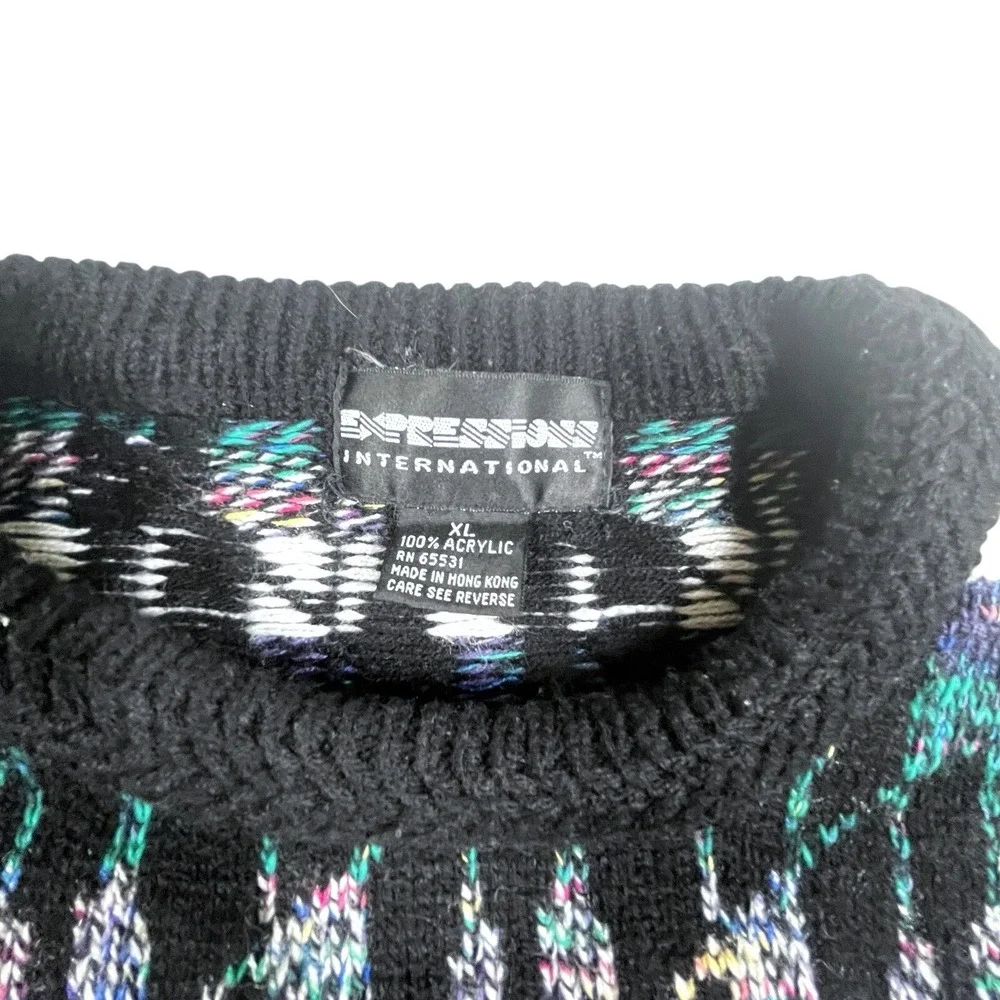 Vintage Expressions‎ Cosby Sweater Mens XL Striped Knit Grandpacore 90s